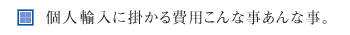 個人輸入に掛かる費用こんな事あんな事。